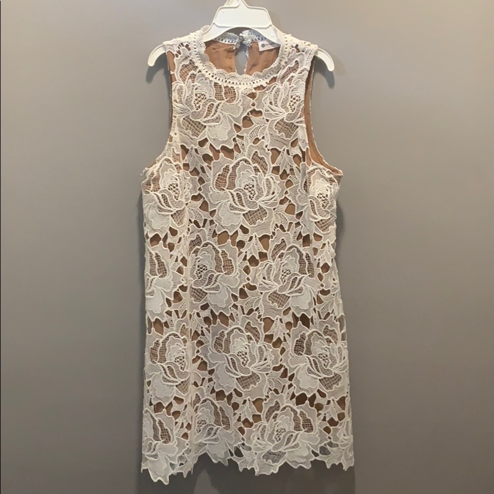 Impeccable pig NWT tan and white dress